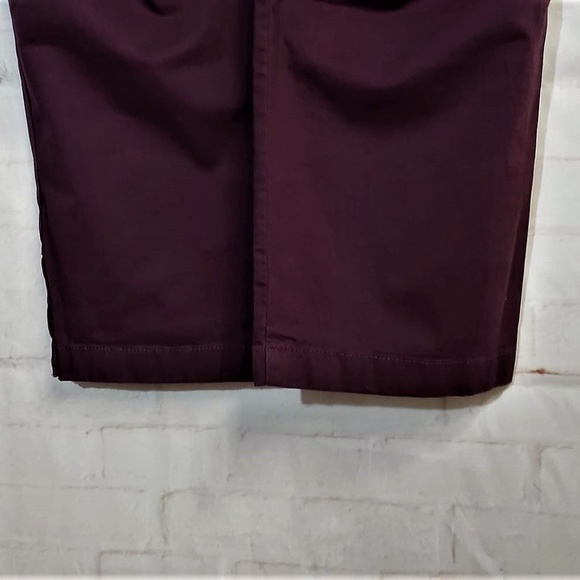 ANN TAYLOR LOFT BUTTON CROPPED PURPLE PANTS 10 - Picture 5 of 9